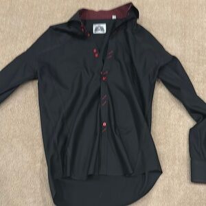 Bugatchi Black and Red Casual Button Down Shirt